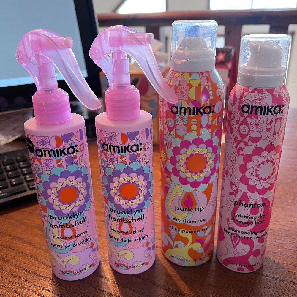 amika lot dry shampoo and blowout spray